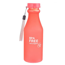 Load image into Gallery viewer, Candy Colors Unbreakable Frosted Leak-proof Plastic kettle BPA Free Portable 550mL Water Bottle for Travel Yoga Running Camping