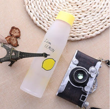 Load image into Gallery viewer, Creative frosted fruit glass outdoor sports travel literary small fresh lemon water bottle couple students portable tea bottle