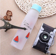 Load image into Gallery viewer, Creative frosted fruit glass outdoor sports travel literary small fresh lemon water bottle couple students portable tea bottle