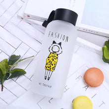 Load image into Gallery viewer, Summer Simple Couple Glass Water Bottles New Creative Children's Portable Outdoor Water Bottle Students Fresh Frosted Drinkware