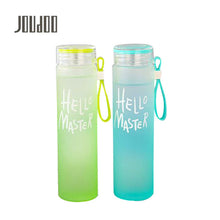 Load image into Gallery viewer, JOUDOO 480ml Heat-resistant Macarons Gradient Colorful Straight Frosted Glass Couple Water Bottle