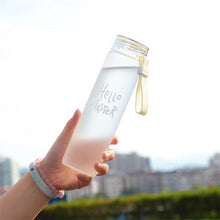 Load image into Gallery viewer, JOUDOO 480ml Heat-resistant Macarons Gradient Colorful Straight Frosted Glass Couple Water Bottle