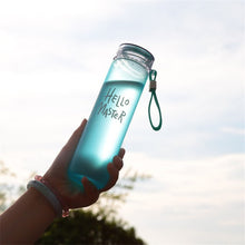 Load image into Gallery viewer, JOUDOO 480ml Heat-resistant Macarons Gradient Colorful Straight Frosted Glass Couple Water Bottle