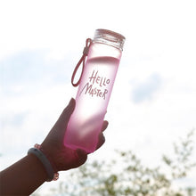 Load image into Gallery viewer, JOUDOO 480ml Heat-resistant Macarons Gradient Colorful Straight Frosted Glass Couple Water Bottle