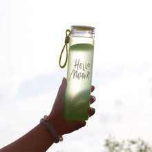 Load image into Gallery viewer, JOUDOO 480ml Heat-resistant Macarons Gradient Colorful Straight Frosted Glass Couple Water Bottle