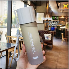 Load image into Gallery viewer, Brief sports bottle with cover leak-proof frosted plastic bottle for men and women couple portable water bottle
