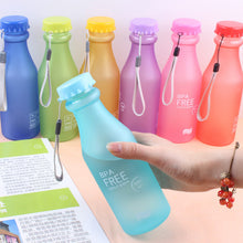 Load image into Gallery viewer, Portable Transparent Frosted Water Bottle Candy Unbreakable Leak-proof Plastic BPA Free Milk Water Bottle Travel Sports Bottle