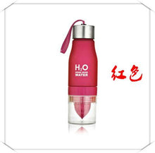 Load image into Gallery viewer, Camping Colorful Health Water Infuser Lemon Juice Bottle Shaker Frosted Plastic Juices Fruit Bottles Whey Protein Outdoor
